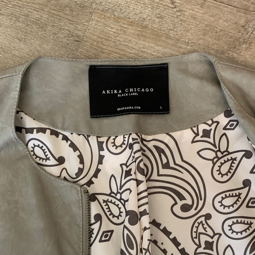 AKIRA faux grey leather jacket